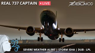 Real 737 Pilot LIVE  Flying the ZIBO MOD 737 in Storm Isha  Dublin – Liverpool [upl. by Eerased465]