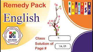 Level 7 ll English ll Remedy Pack 2024  PP 1415 [upl. by Otrevlig]