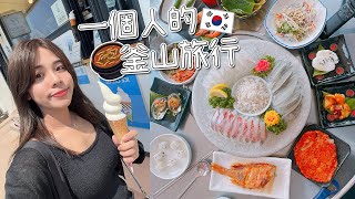 ｜VLOG｜一個人的釜山旅行🇰🇷爆吃10樣美食🥰海景生魚片大餐、蕎麥冷麵、豬肉湯飯、辣炒年糕攤販😋超臨時說走就走之旅✈️ [upl. by Llewej]