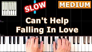 Cant Help Falling In Love  Piano Tutorial Easy SLOW [upl. by Roanna13]