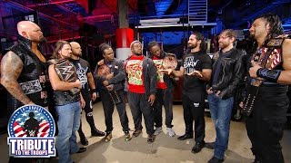 The New Day The Club and The Shield stand facetotoface Tribute to the Troops Dec 14 2016 [upl. by Ajnek]