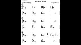 Autumn Leaves Backing Track Playalong No Bass Gm Bpm 120 Medium Swing [upl. by Torrence]