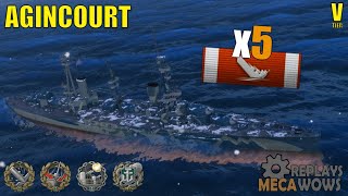 186k damage at T5  Agincourt  Yes it was against mostly bots who cares  World of Warships [upl. by Asinla737]