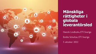 Introduktion mänskliga rättigheter i globala leverantörsled [upl. by Hoffert]