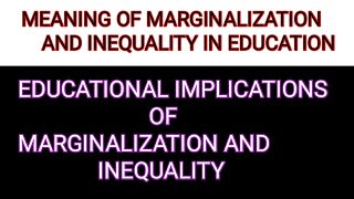 Educational implications of marginalization and inequality in Indian societyBED notes in Hindi [upl. by February]