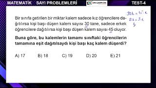 Sayı Problemleri Test 4 Soru 3 [upl. by Oguh]