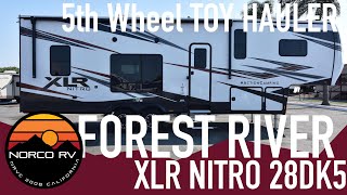 2021 Forest River XLR Nitro 28DK5 Fifth Wheel Toy Hauler  Electric Leveling and Yahama Generator [upl. by Pelpel]