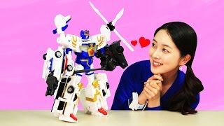 유라 장난감toy헬로 카봇 k캅스 경찰특공대 4단 합체 변신 로봇 hello carbot police car Transforming robots Transformer [upl. by Yffub]