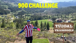 Discgolf på Tuddal Frisbeegolfbane Klarer vi 900 challenge [upl. by Trilby850]