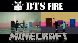 MV COVER BTSFire Comparison with Minecraft Animation [upl. by Avi]