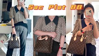 Louis Vuitton SAC PLAT BB Unboxing  What it fits amp Mod Shot [upl. by Dehsar906]