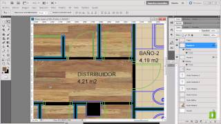 Utilizar AutoCAD y Photoshop para crear folleto comercial 610  Crear huecos y carpintería [upl. by Einaj]