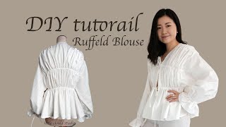 how to make ruffled blouse  full detail tutorial easy make beginner friendly [upl. by Jeramey]