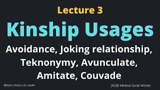 Kinship Usages in Kinship system avoidance teknonymy avunculate amitate upscsociology [upl. by Ingrid]