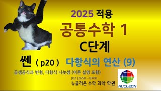 공통수학1 2025년 적용 1 다항식의 연산 9  이론 설명 포함  쎈 p20 C단계 실력 굳히기 문제  곱셈법칙과 그 변형  다항식의 나눗셈 [upl. by Vories]