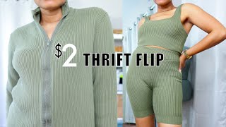 2 DIY Biker Short and Bra Top Set  Easy Thrift Flip [upl. by Aikrehs593]