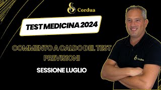 Test Medicina 2024  Sessione Luglio  COMMENTO A CALDO DEL TEST CON PREVISIONI [upl. by Damahom914]