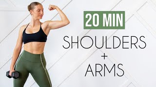 20 MIN DUMBBELL SHOULDERS amp ARMS At Home or Gym [upl. by Ylam]