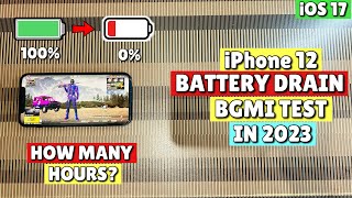 iPhone 12 BGMI battery Drain Test in 2023🔥100 to 0 [upl. by Ellinet928]