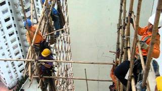 Hong Kongs bamboo scaffolding [upl. by Sivartal]