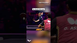 The most creative way to seal match point 🫡 WTTFrankfurt TableTennis [upl. by Pammie]