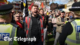 Thousands attend antiracism marches across UK to face down farRight [upl. by O'Donovan]