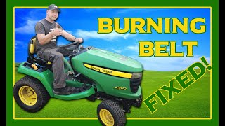 John Deere XSeries Riding Mower Burning Drive Belt Problem Fixed Also Electrical Issue Repaired [upl. by Onej299]