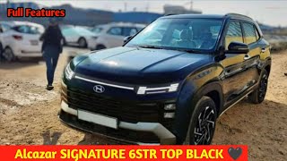 HYUNDAI ALCAZAR NEW FACELIFT 2024 SIGNATURE AUTO DIESEL BLACK🖤 alcazar youtube cars hyundai new [upl. by Anerys]