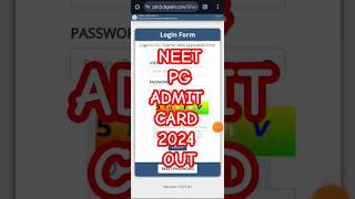 NEET PG Admit Card 2024 kaise download kare  How to download NEET PG Admit Card neetpgadmitcard [upl. by Eetnuahs]