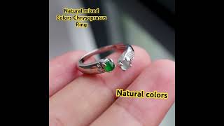 Natural Chrysoprasus Ring with natural colors chrysoprase naturallove luck fyp finejewelry [upl. by Notserp564]