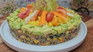 سلطة ملكية راقية سلطة الكينوا والافوكادو وجبة متكاملة👌salade quinoaampavocat 🥗 [upl. by Langley]