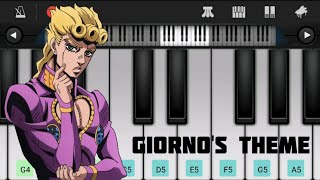 Giornos Theme  JoJos Bizarre Adventure  Piano Tutorial  Perfect Piano  Basic Piano [upl. by Htebi]