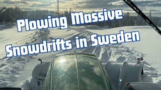 John Deere 6155R Plowing Snow in Swedish Wind Farm I Relaxing ASMR [upl. by Aicats262]