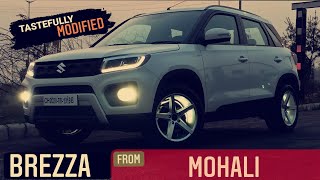 Brezza modified in punjab  MOHALI  17 inch Alloy Wheels WORTH [upl. by Theresina426]