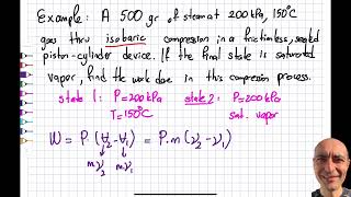 Thermo 44  Isobaric Process  Boundary Work  Solved Example Problem [upl. by Mathis136]