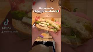 Ciabatta sandwich🇮🇹 ciabattabreadsandwichbakingbakebakingrecipes [upl. by Nospmas]