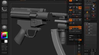 Sculpting MP5K in ZBrush 4 [upl. by Sollie]