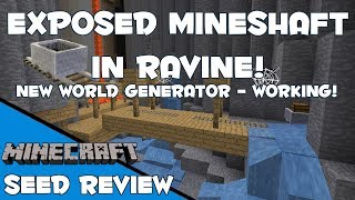 Exposed Mineshaft in Ravine amp Huge Overhangs  Minecraft 172 Seed [upl. by Namruht583]