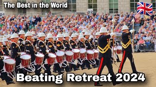 SPECTACULAR The Massed Bands of HM Royal Marines Beating Retreat 2024  Part 1 [upl. by Ennovy996]