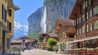 Lauterbrunnen 4K  The Most Beautiful Village in Switzerland  Travel Vlog 4K Video Ultra HD 60fps [upl. by Nenad395]