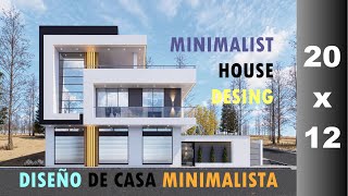 DISEÑO DE CASA MINIMALISTA  VIVIENDA COMERCIO  Con 4 Dormitorios  3 Tiendas  De 3 Plantas [upl. by Euqinu]