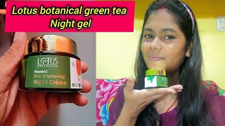 Lotus botanical green tea night gel with vitaminc spf25 pa review  Manisharawani lotus skincare [upl. by Munster]