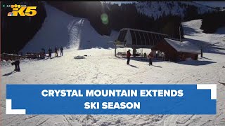 Crystal Mountain Ski Resort extends ski snowboarding season [upl. by Nitsyrc]