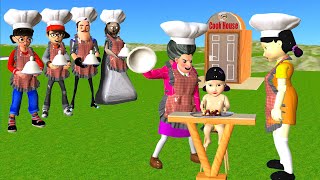 Scary Teacher 3D Takes on Squid Game Chef in EPIC Cooking Challenge [upl. by Aiekal240]