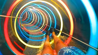 Riding Dark Tube Water Slide at Marina Aquapark Tuzla Istanbul [upl. by Manya]