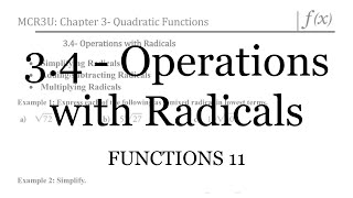 34  Operations with Radicals [upl. by Alrad475]