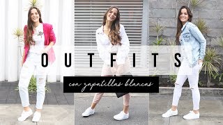 Outfits con Zapatillas Blancas  Fashaddicti [upl. by Nosirb]