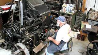 Field Day of the Past 2010  Intertype machine similar to Linotype [upl. by Ahsitan]