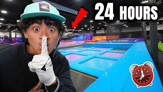 24 HOUR OVERNIGHT CHALLENGE in TRAMPOLINE PARK MINI GOLF [upl. by Carlee]