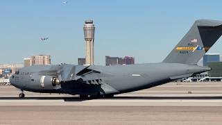 US Air Force C17 Globemaster III lands at Las Vegas  088204 [upl. by Watt]